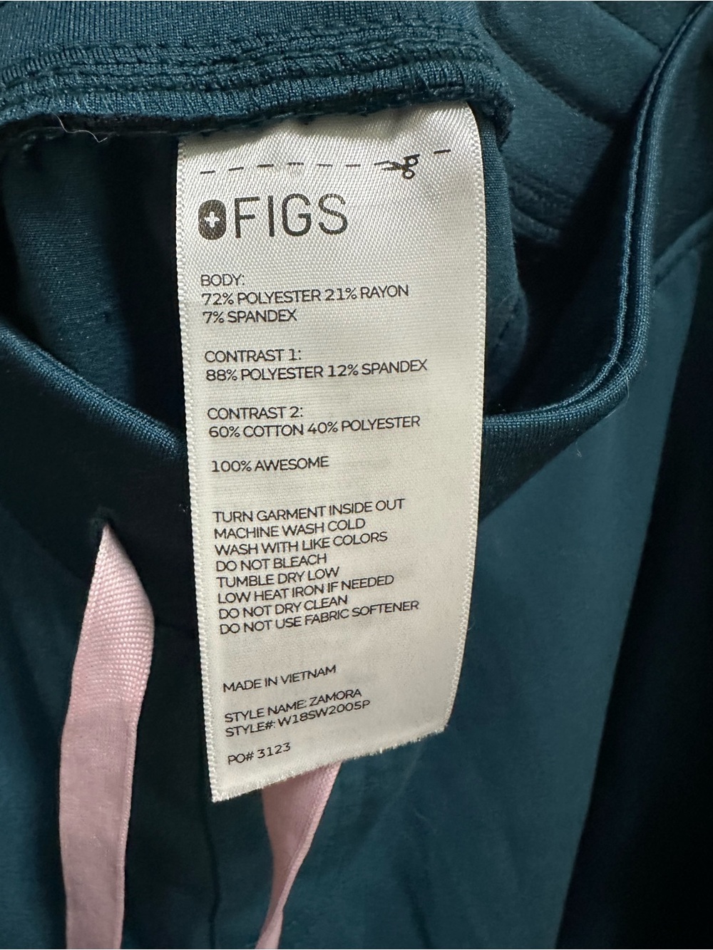 FIGS Caribbean Blue Scrub Top and Joggers Set - Picture 8 of 8